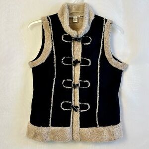 Telluride Clothing Co Women’s Chocolate Brown and Cream Faux Fur Lined Vest / Sm